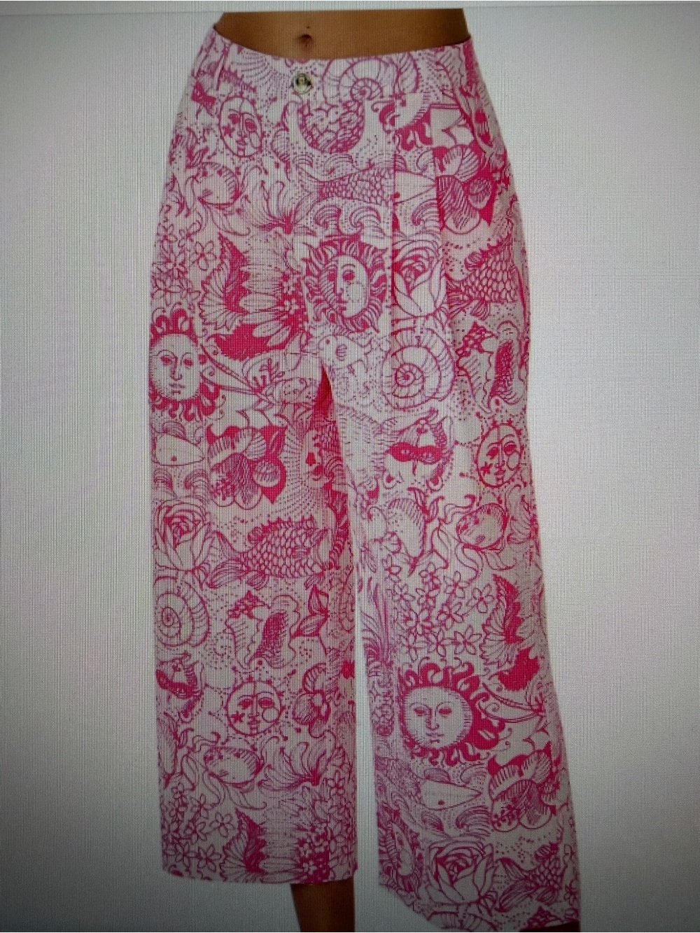 NWT Lilly Pulitzer Mandalay Crop Wide Leg Pants Cherry Blossom Pink Fleur 4